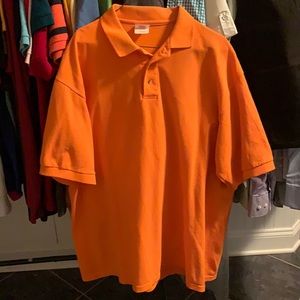 Men’s Hanes Stedman Large orange short sleeved po